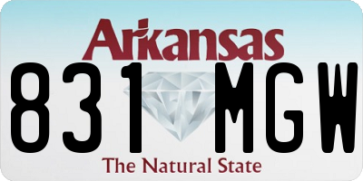 AR license plate 831MGW