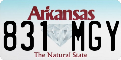 AR license plate 831MGY