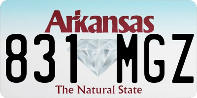 AR license plate 831MGZ