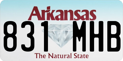 AR license plate 831MHB