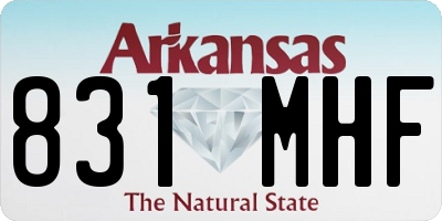 AR license plate 831MHF