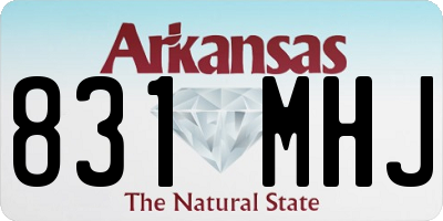AR license plate 831MHJ