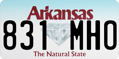 AR license plate 831MHO