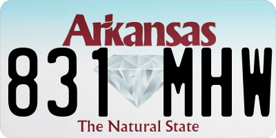 AR license plate 831MHW