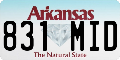 AR license plate 831MID