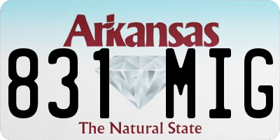 AR license plate 831MIG