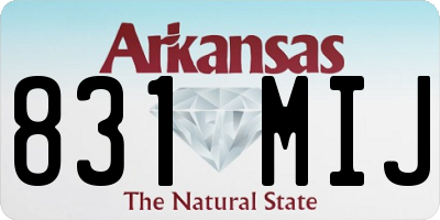 AR license plate 831MIJ