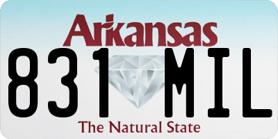 AR license plate 831MIL