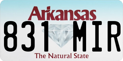 AR license plate 831MIR