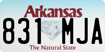 AR license plate 831MJA