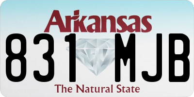AR license plate 831MJB