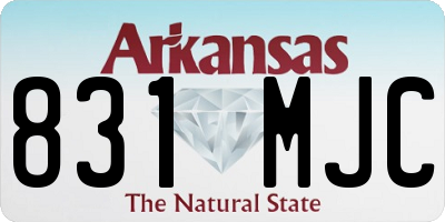 AR license plate 831MJC