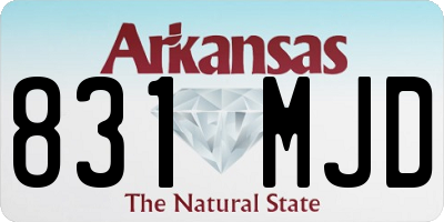 AR license plate 831MJD