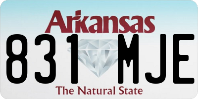 AR license plate 831MJE