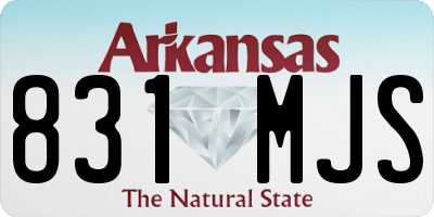 AR license plate 831MJS