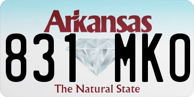 AR license plate 831MKO