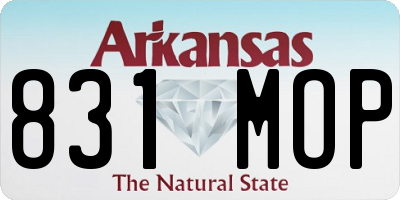 AR license plate 831MOP