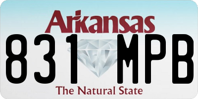 AR license plate 831MPB