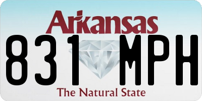 AR license plate 831MPH