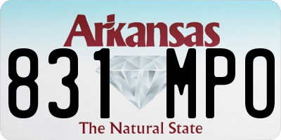 AR license plate 831MPO