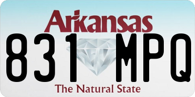AR license plate 831MPQ