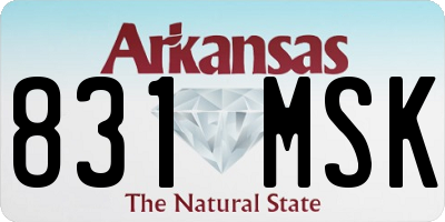 AR license plate 831MSK