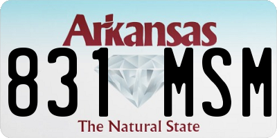 AR license plate 831MSM