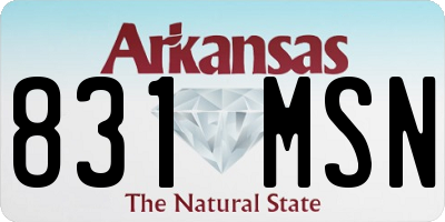 AR license plate 831MSN