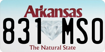 AR license plate 831MSO