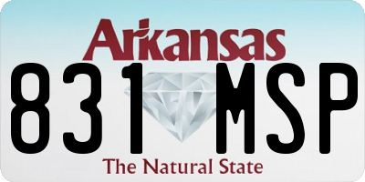 AR license plate 831MSP