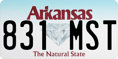 AR license plate 831MST
