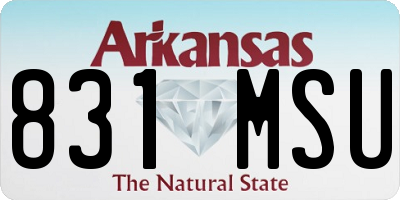 AR license plate 831MSU