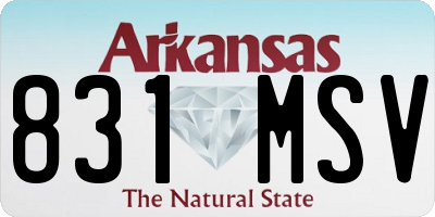 AR license plate 831MSV