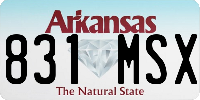 AR license plate 831MSX