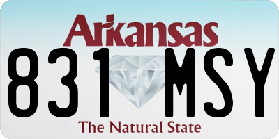 AR license plate 831MSY