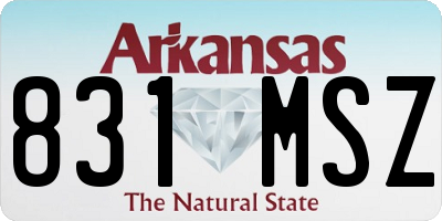 AR license plate 831MSZ