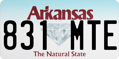AR license plate 831MTE