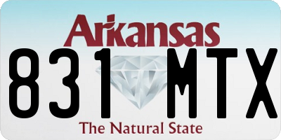 AR license plate 831MTX