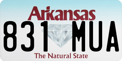AR license plate 831MUA