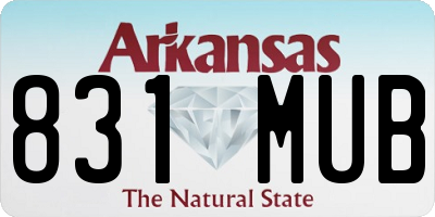 AR license plate 831MUB