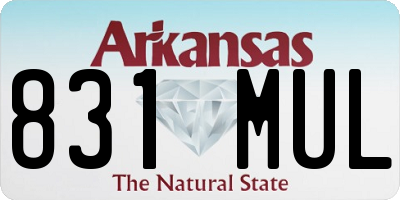 AR license plate 831MUL