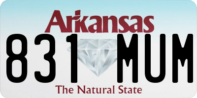AR license plate 831MUM