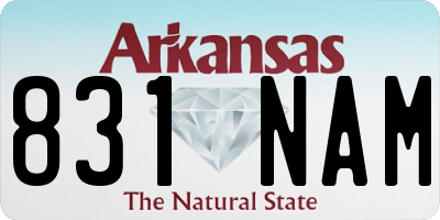 AR license plate 831NAM
