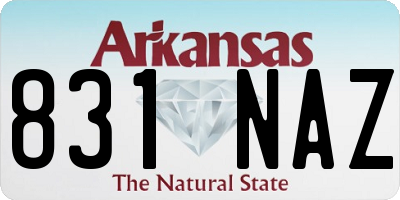 AR license plate 831NAZ