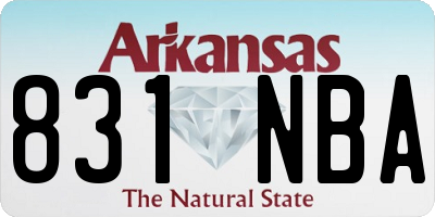 AR license plate 831NBA