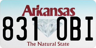 AR license plate 831OBI