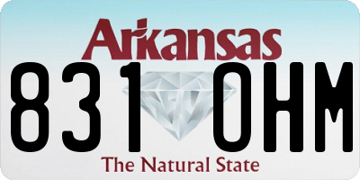 AR license plate 831OHM