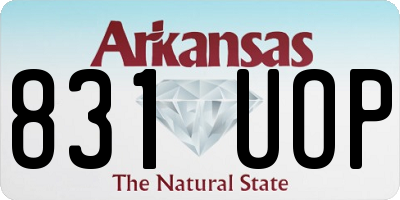AR license plate 831UOP