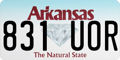 AR license plate 831UOR