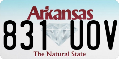 AR license plate 831UOV